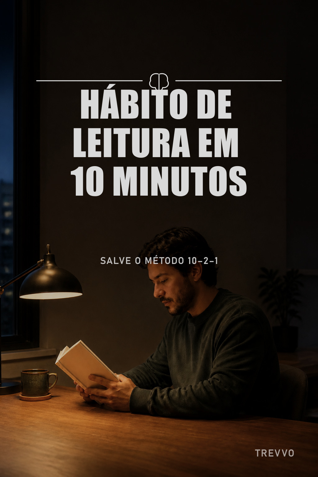 Arte da Trevvo para salvar o artigo Como criar o hábito da leitura mesmo tendo pouco tempo no Pinterest
